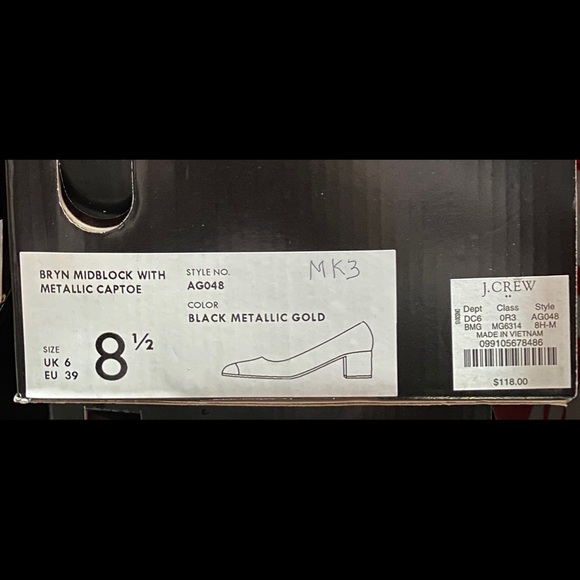 J.Crew Bryn midblock heels Metallic Captoe Suede - Picture 8 of 8